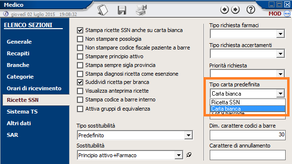 Help in linea ricetta dematerializzata di Faith 6 Cliccando sul bottone "Ripristina impostazioni predefinite per la regione", è possibile configurare il programma in automatico in base alle