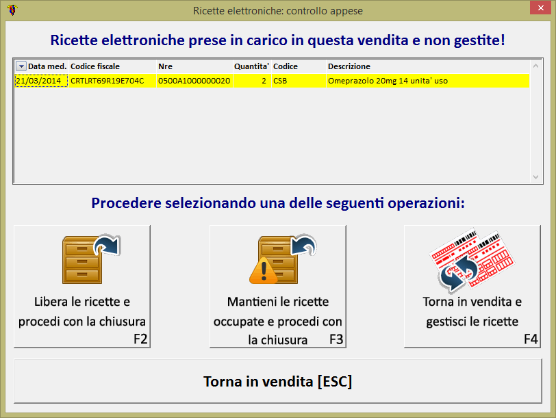 Occorre ricordarsi di NON scaricare nuovamente le giacenze dal magazzino. E IN FASE DI REALIZZAZIONE LA FUNZIONE DI GESTIONE CODA.