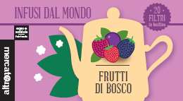 DISPONIBILE DA: settembre 2016 Infuso ai frutti di bosco Codice: 922 Peso: 40 g 20 filtri Prezzo al pubblico: 2,70 (IVA 10% incl.