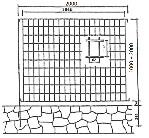 Grigliato elettrosaldato con barre portanti piane MODULO GRIGLIATO STANDARD COMPLETO RECINZIONE Modulo standard grigliato 60x132 / 25x2 ALTEZZA (mm)