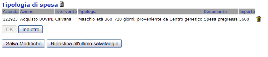 Nei menù a tendina devono pertanto essere selezionate le voci inerenti il singolo capo; - Con il termine DOCUMENTO si intende l origine dell importo della spesa realizzata.