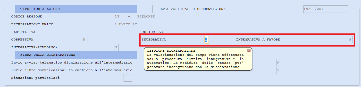 4. Verifica ed integrazione "Prospetto di riepilogo quadri compilati" dichiarazione 26. Modello IRAP 01.