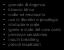 giornata di degenza bilancio Idrico sodio ed ematocrito uso di diuretici e posologia