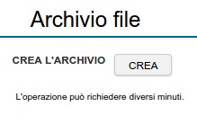 Archivio file In questa sezione è possibile creare un archivio di tutti i file caricati sul sito. Per accedere a tale sezione è necessario andare in IMPOSTAZIONI->Archivio file.