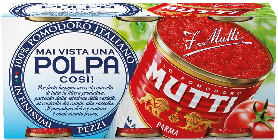 Proprio perché Mutti fu l apripista, ancora oggi detiene il segreto del processo produttivo originario, grazie al quale si ottiene la Polpa di pomodoro in finissimi pezzi.