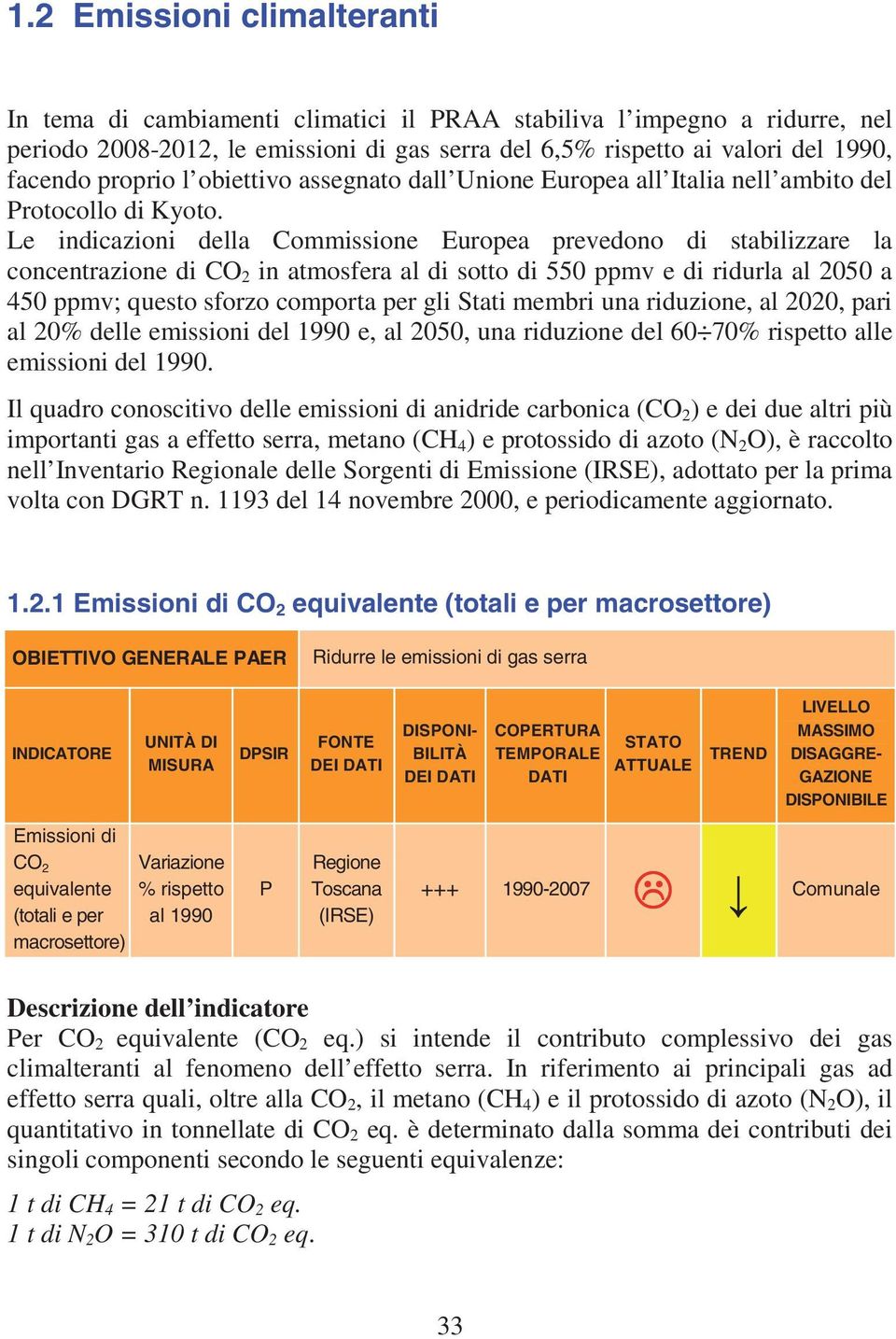 Le indicazioni della Commissione Europea prevedono di stabilizzare la concentrazione di CO 2 in atmosfera al di sotto di 550 ppmv e di ridurla al 2050 a 450 ppmv; questo sforzo comporta per gli Stati