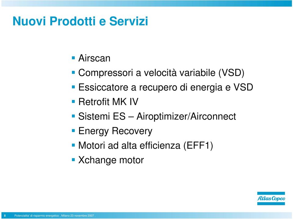 Airoptimizer/Airconnect Energy Recovery Motori ad alta efficienza (EFF1)