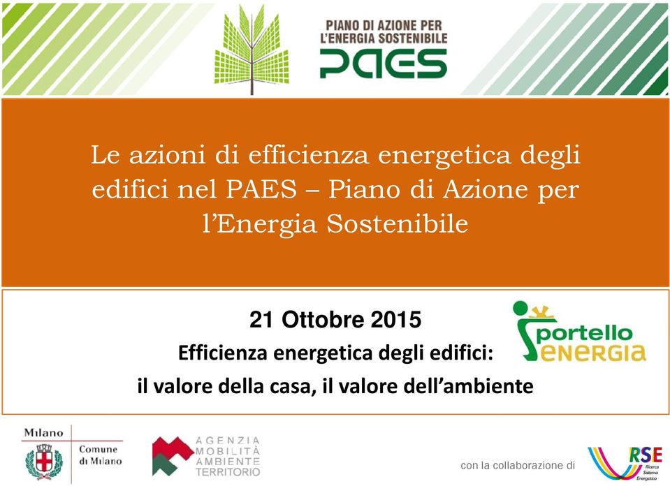 Ottobre 2015 Efficienza energetica degli edifici: il