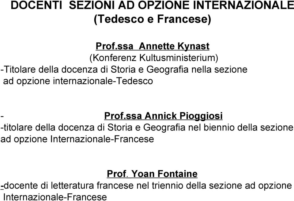 opzione internazionale-tedesco - Prof.