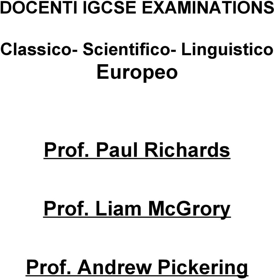 Linguistico Europeo Prof.
