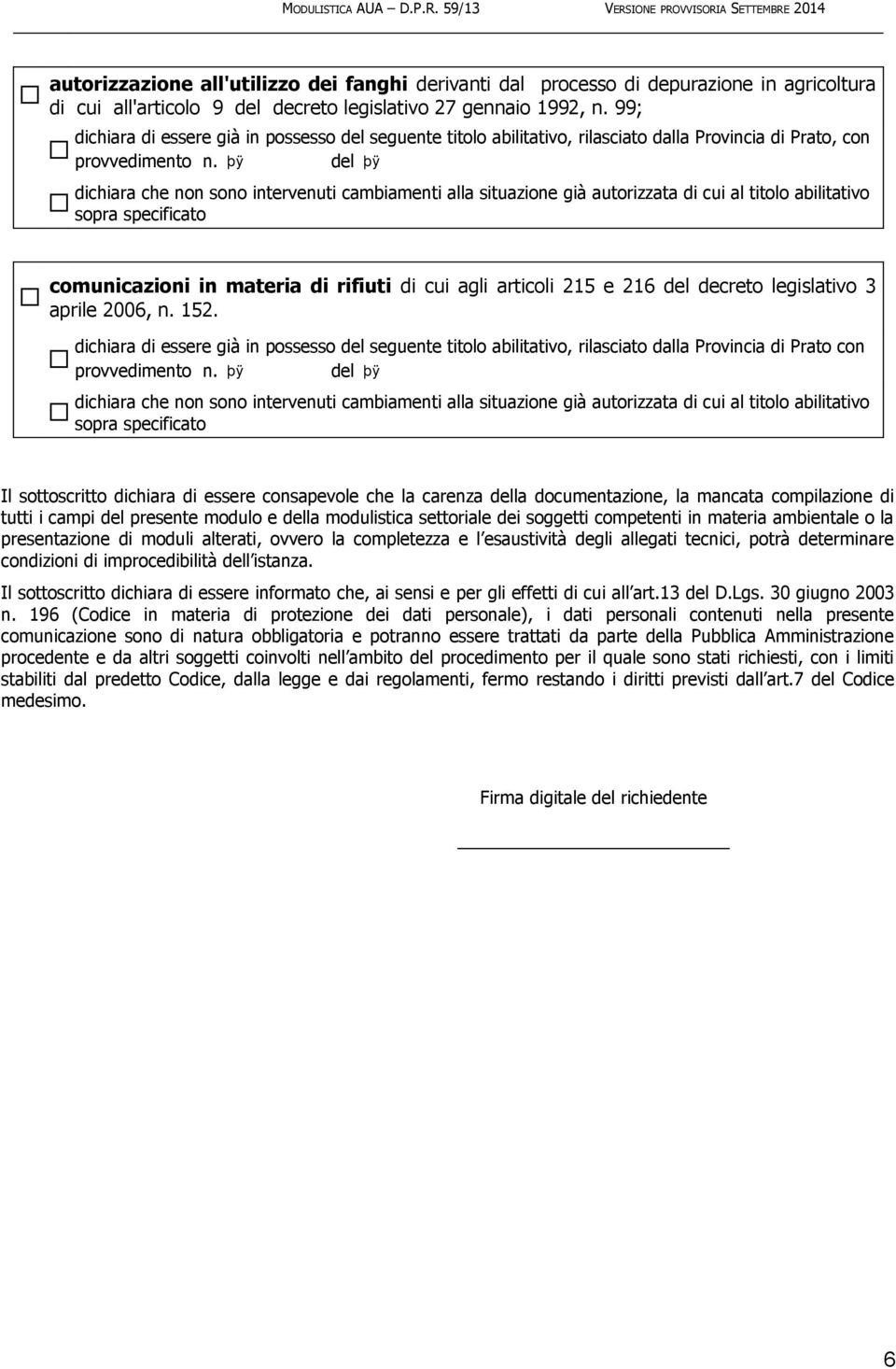 aprile 2006, n. 152.