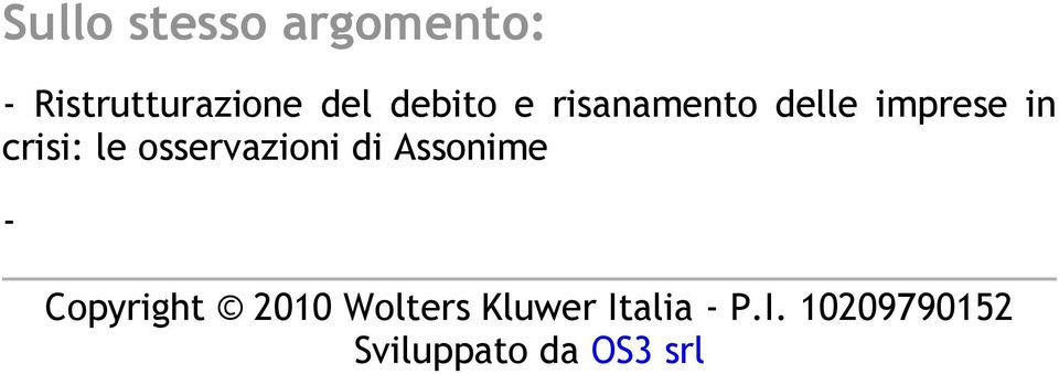 osservazioni di Assonime - Copyright 2010 Wolters