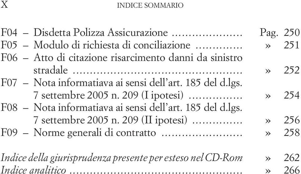 lgs. 7 settembre 2005 n. 209 (I ipotesi)...» 254 F08 Nota informatiava ai sensi dell art. 185 del d.lgs. 7 settembre 2005 n. 209 (II ipotesi).