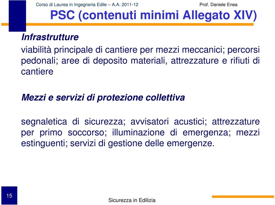 e servizi di protezione collettiva segnaletica di sicurezza; avvisatori acustici; attrezzature per