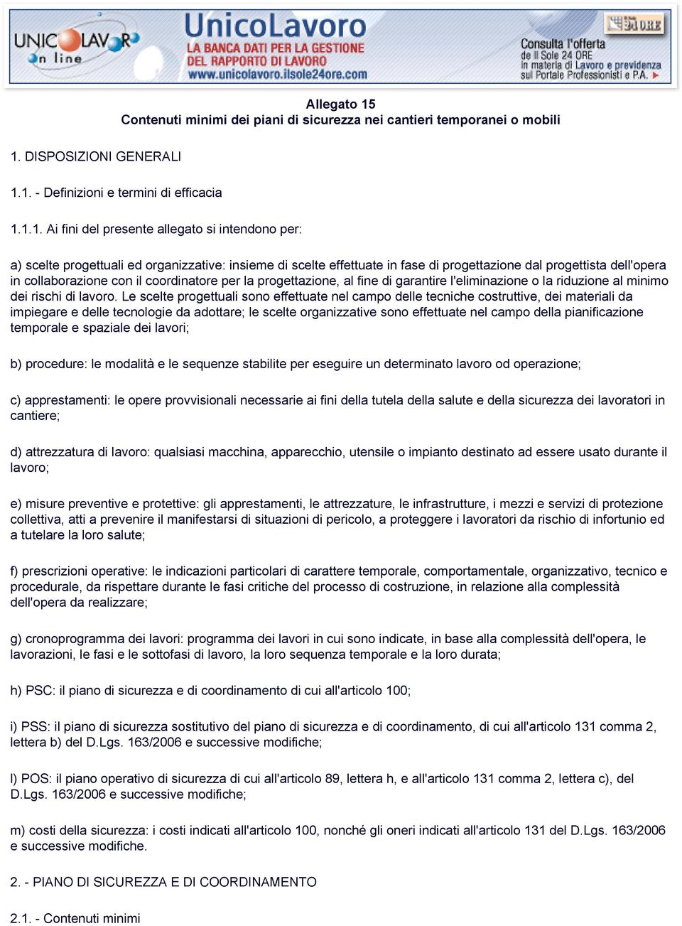 DISPOSIZIONI GENERALI 1.