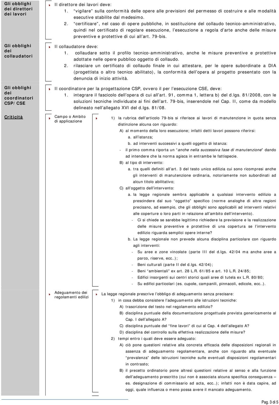 certificare, nel caso di opere pubbliche, in sostituzione del collaudo tecnico-amministrativo, quindi nel certificato di regolare esecuzione, l esecuzione a regola d arte anche delle misure