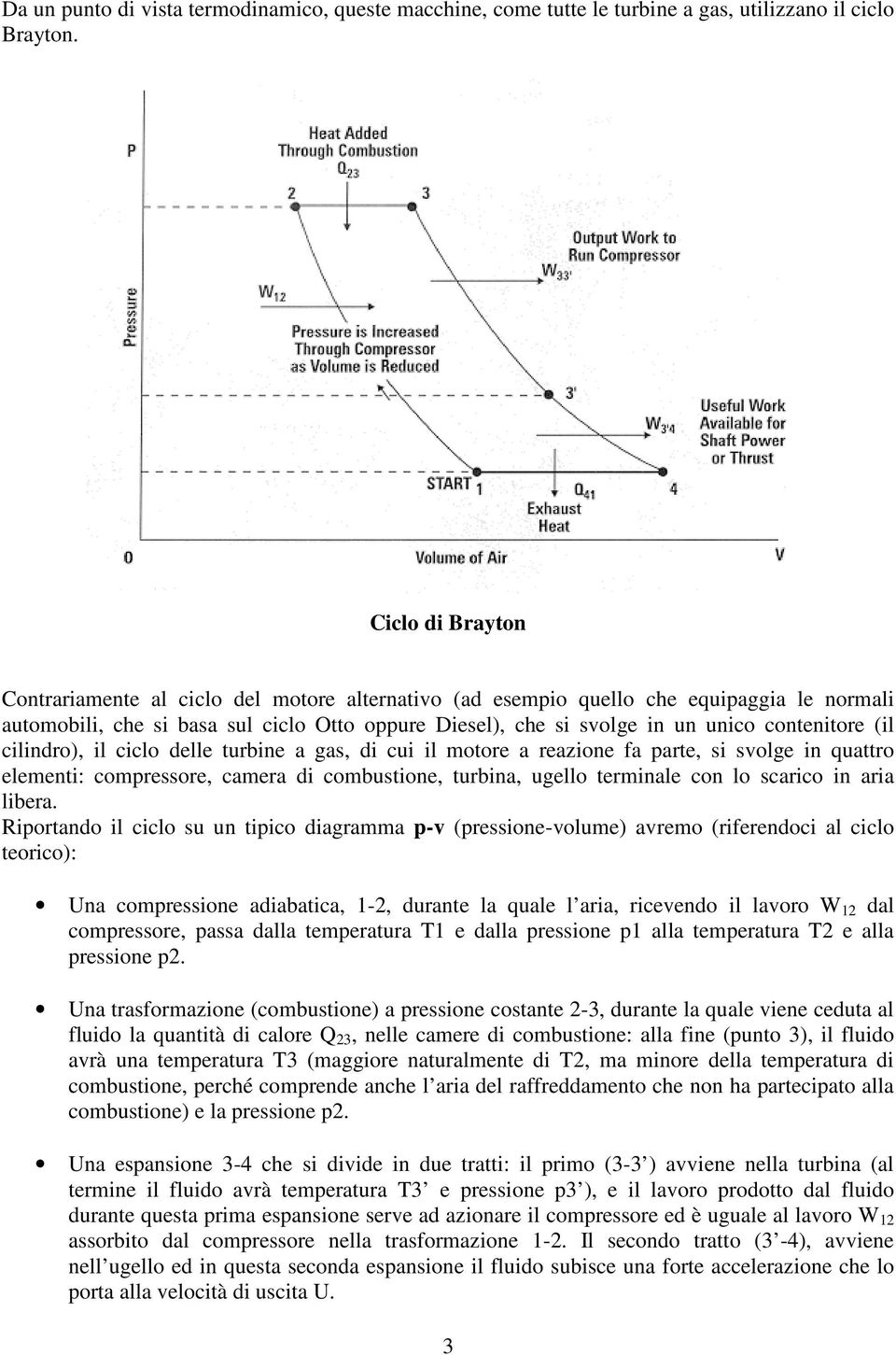 contenitore (il cilindro), il ciclo delle turbine a gas, di cui il motore a reazione fa parte, si svolge in quattro elementi: compressore, camera di combustione, turbina, ugello terminale con lo