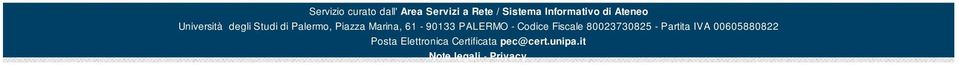 PALERMO - Codice Fiscale 80023730825 - Partita IVA 00605880822