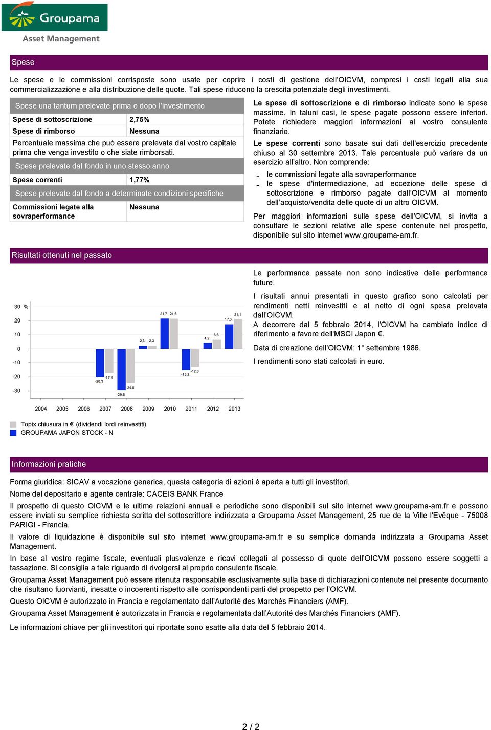 Spese una tantum prelevate prima o dopo l investimento Spese di sottoscrizione 2,75% Spese di rimborso Nessuna Percentuale massima che può essere prelevata dal vostro capitale prima che venga