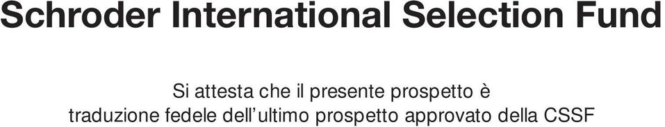 prospetto è traduzione fedele dell