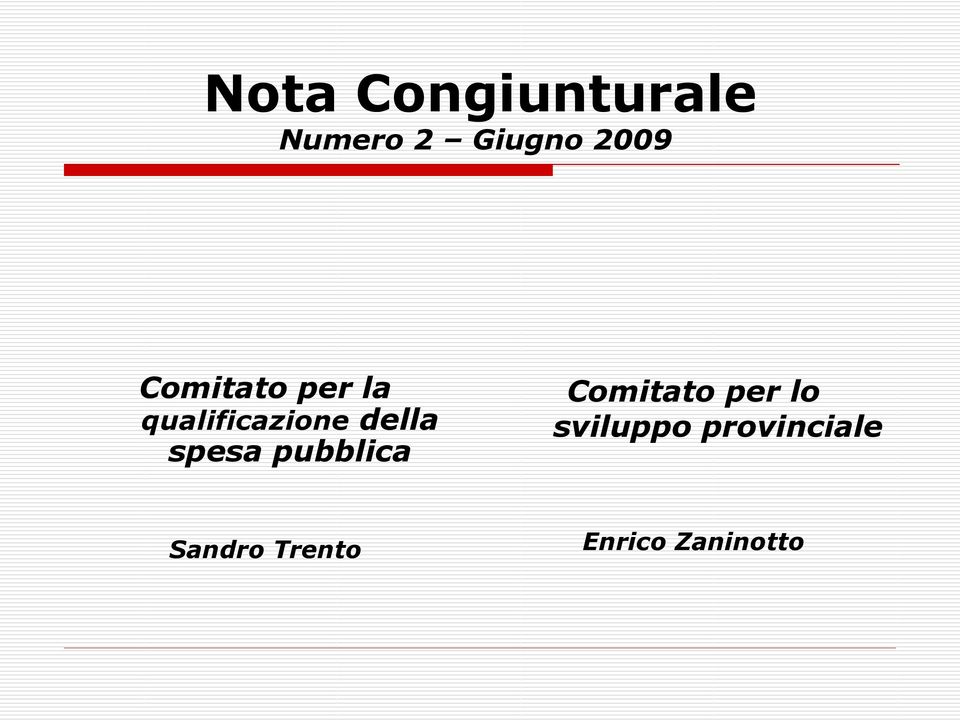 spesa pubblica Comitato per lo sviluppo