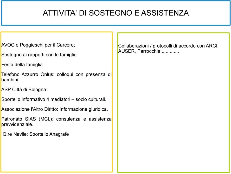 ASP Città di Bologna: Sportello informativo 4 mediatori socio culturali.