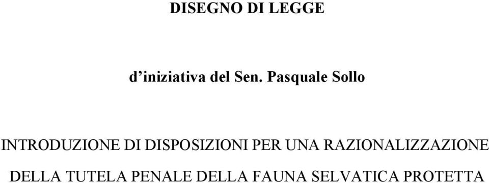 DISPOSIZIONI PER UNA RAZIONALIZZAZIONE