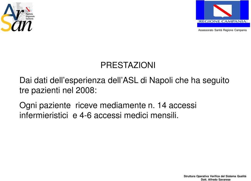 2008: Ogni paziente riceve mediamente n.