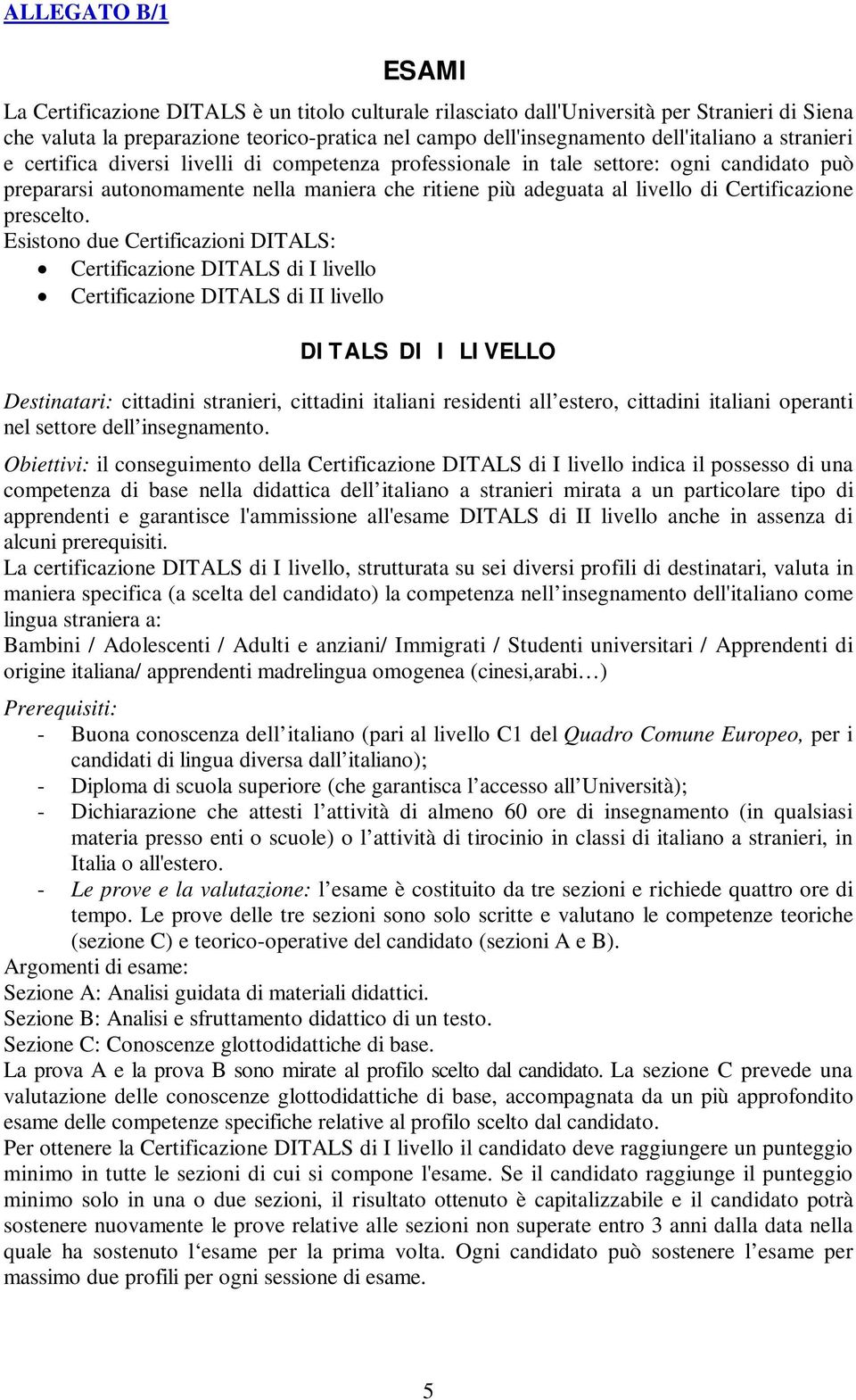 Certificazione prescelto.