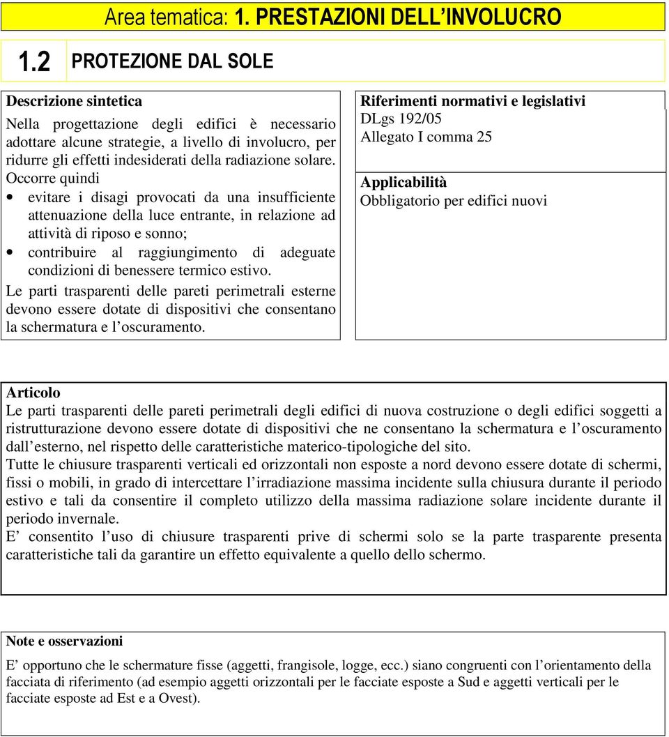 Occorre quindi evitare i disagi provocati da una insufficiente attenuazione della luce entrante, in relazione ad attività di riposo e sonno; contribuire al raggiungimento di adeguate condizioni di