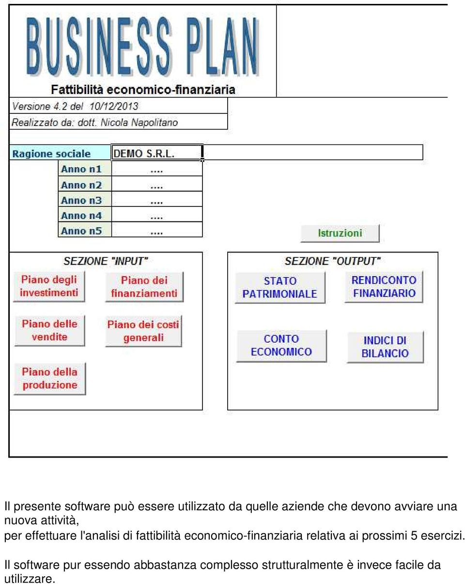 economico-finanziaria relativa ai prossimi 5 esercizi.