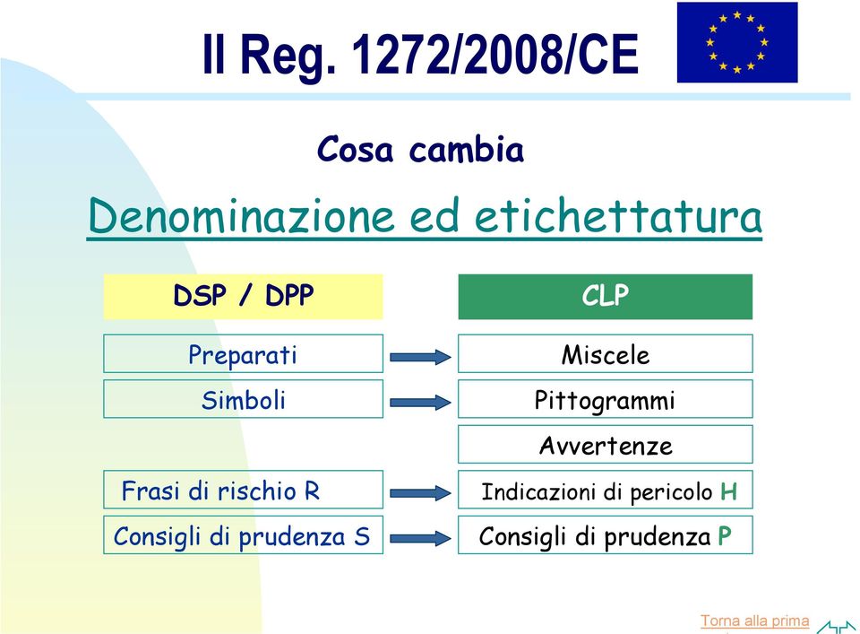 etichettatura DSP / DPP Preparati Simboli Frasi di