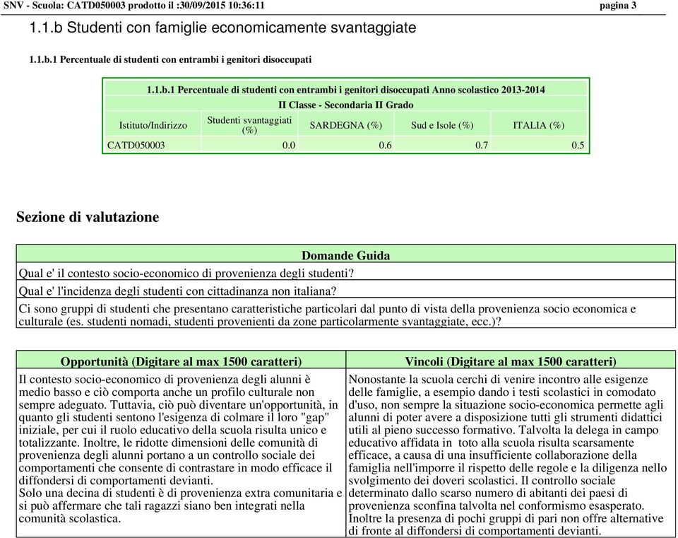 1 Percentuale di studenti con entrambi