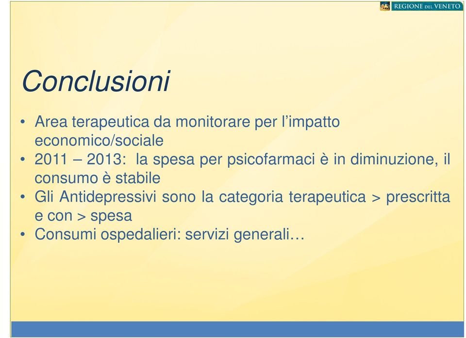 diminuzione, il consumo è stabile Gli Antidepressivi sono la