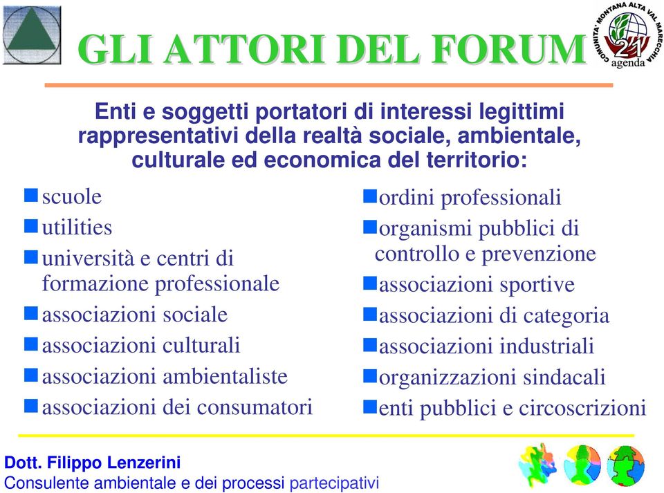 culturali associazioni ambientaliste associazioni dei consumatori ordini professionali organismi pubblici di controllo e