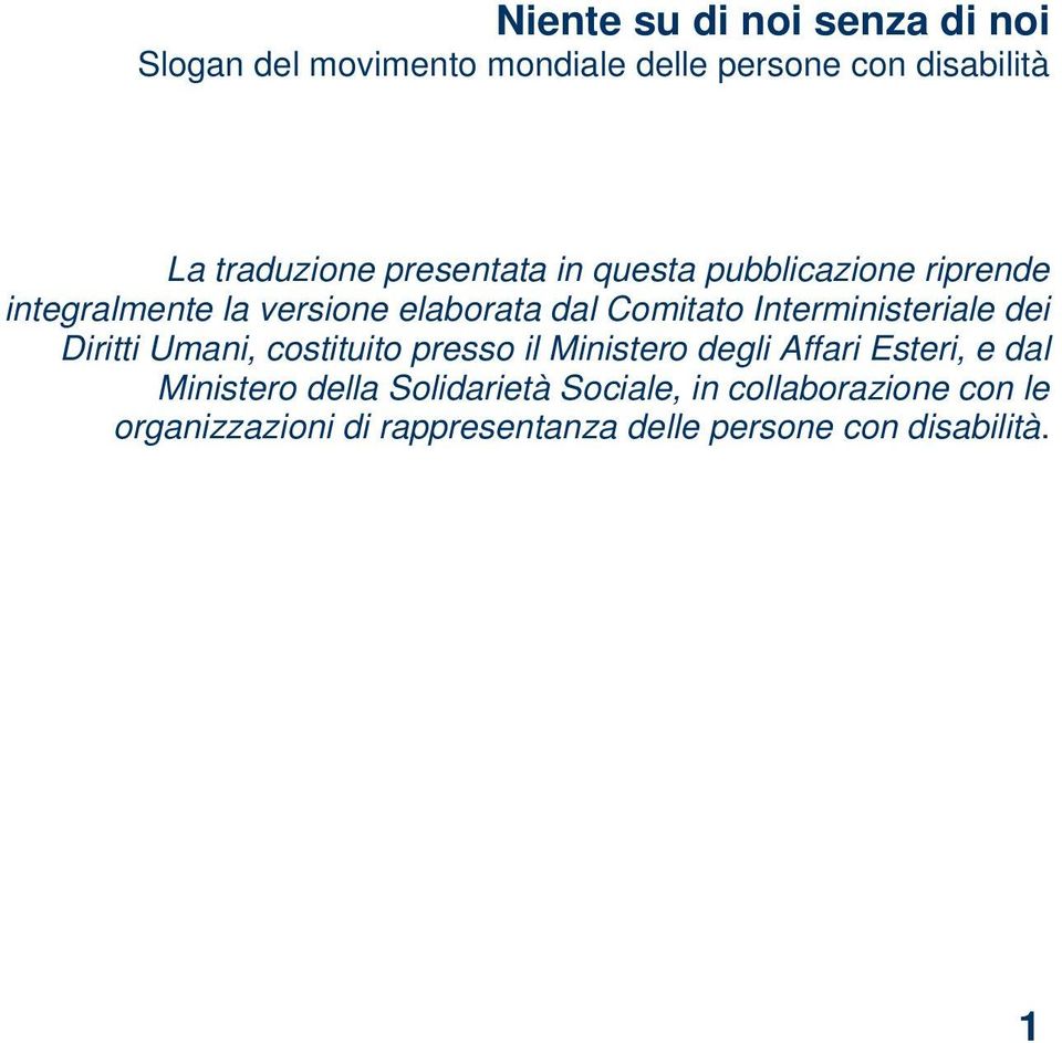 Interministeriale dei Diritti Umani, costituito presso il Ministero degli Affari Esteri, e dal Ministero