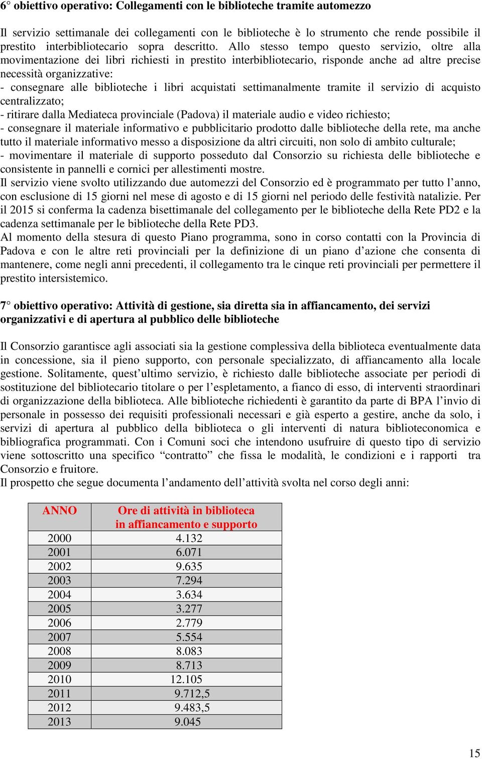 Allo stesso tempo questo servizio, oltre alla movimentazione dei libri richiesti in prestito interbibliotecario, risponde anche ad altre precise necessità organizzative: - consegnare alle biblioteche