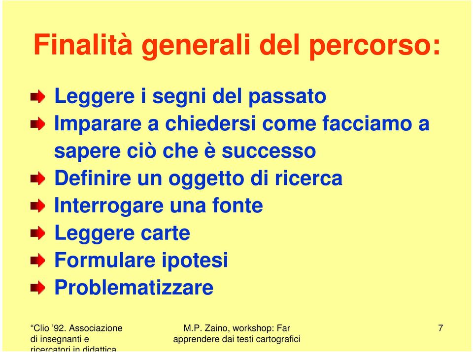 che è successo Definire un oggetto di ricerca