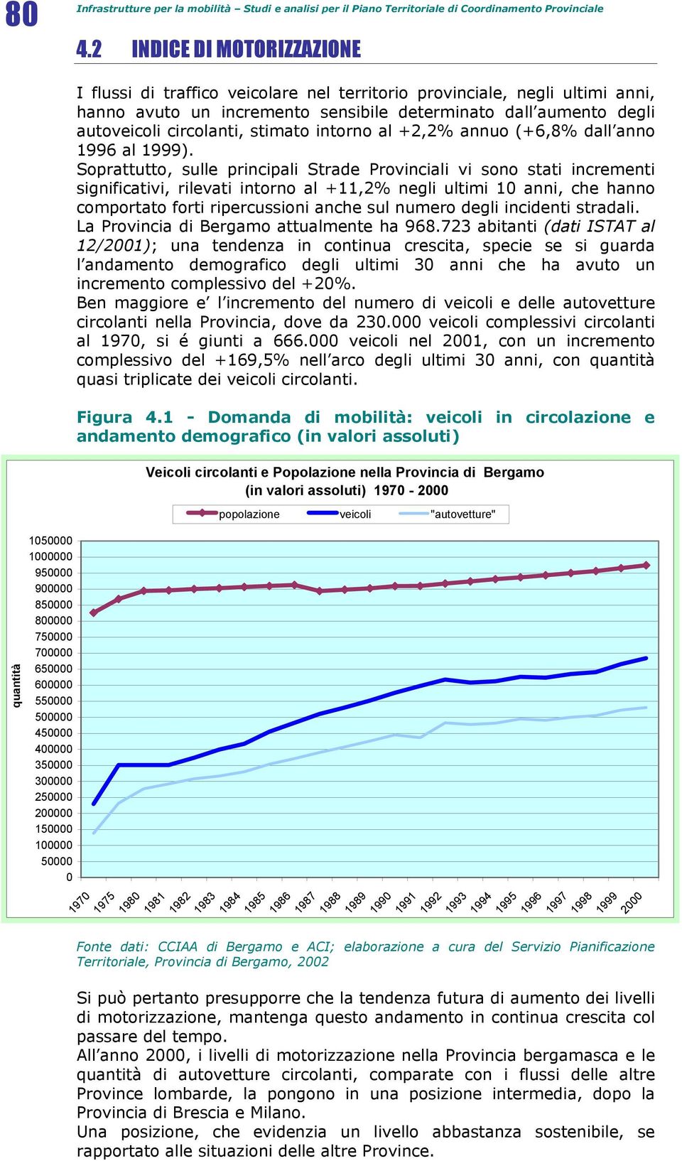 traffico veicolare nel territorio provinciale, negli ultimi anni, hanno avuto un incremento sensibile determinato dall aumento degli autoveicoli circolanti, stimato intorno al +2,2% annuo (+6,8% dall