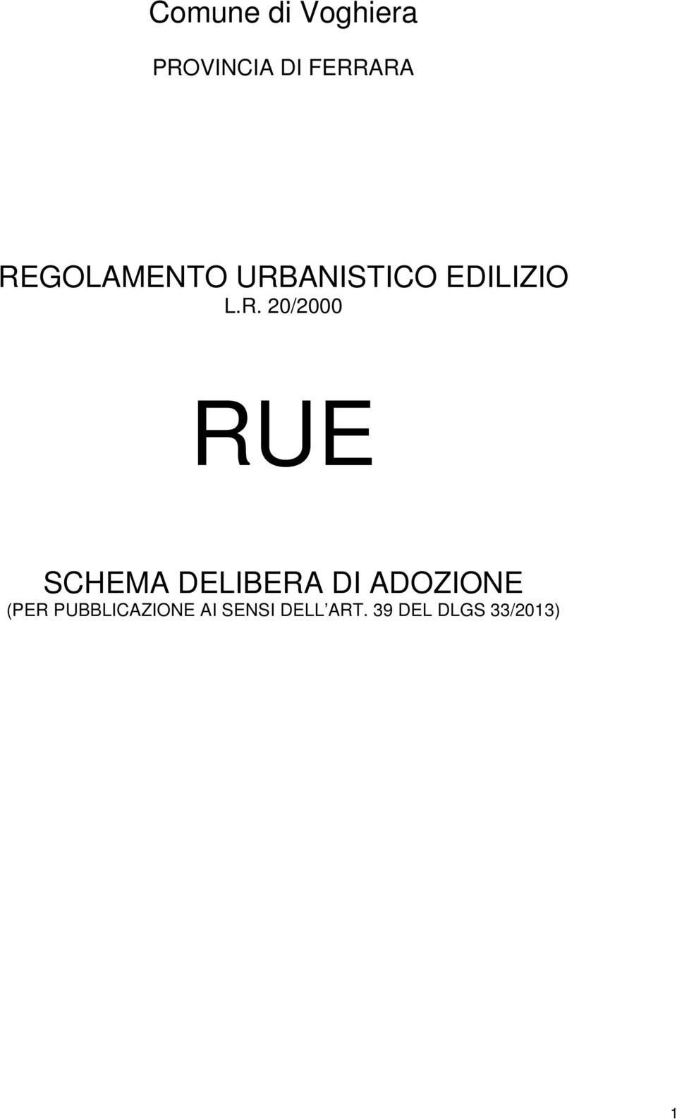 20/2000 RUE SCHEMA DELIBERA DI ADOZIONE (PER