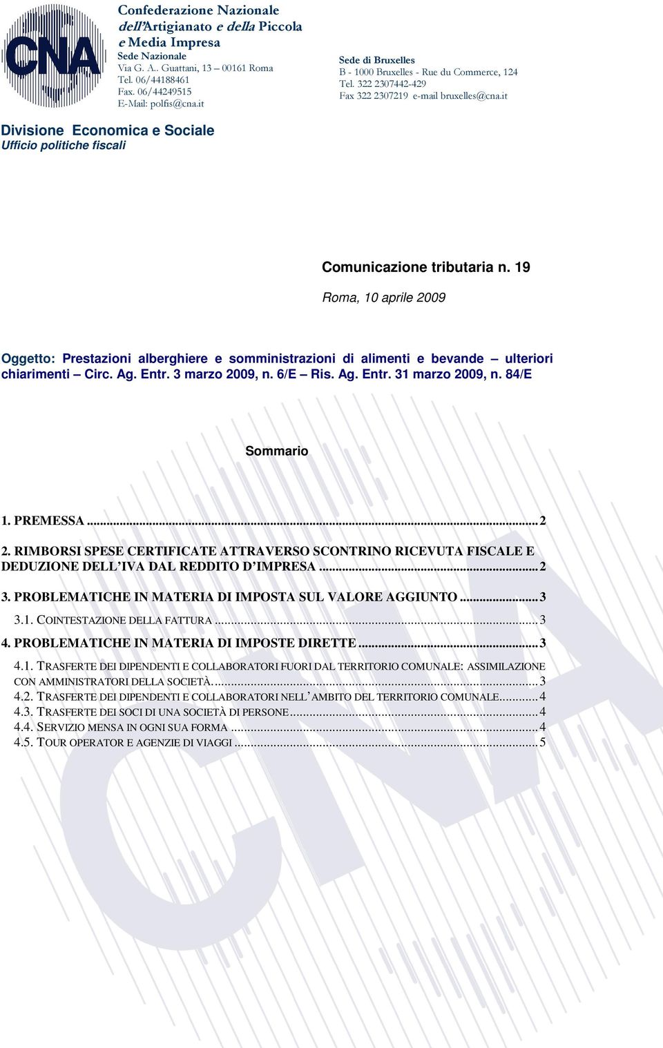 it Divisione Economica e Sociale Ufficio politiche fiscali Comunicazione tributaria n.