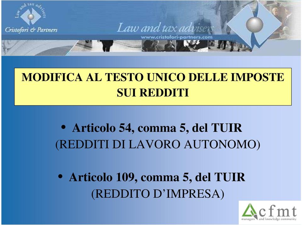 TUIR (REDDITI DI LAVORO AUTONOMO)