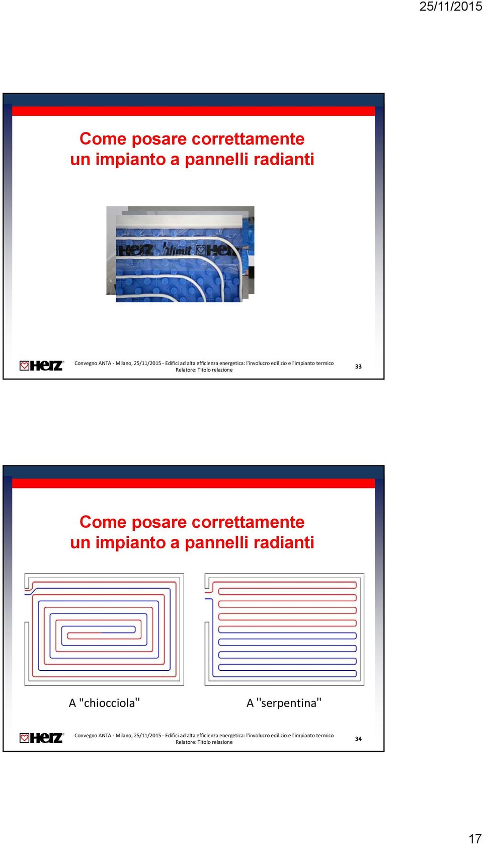 radianti A "chiocciola" A "serpentina"