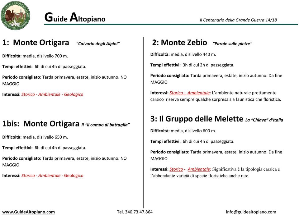 Tempi effettivi: 3h di cui 2h di passeggiata. Periodo consigliato: Tarda primavera, estate, inizio autunno.