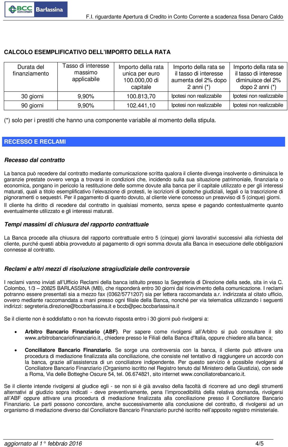 813,70 Ipotesi non realizzabile Ipotesi non realizzabile 090 giorni 9,90% 102.