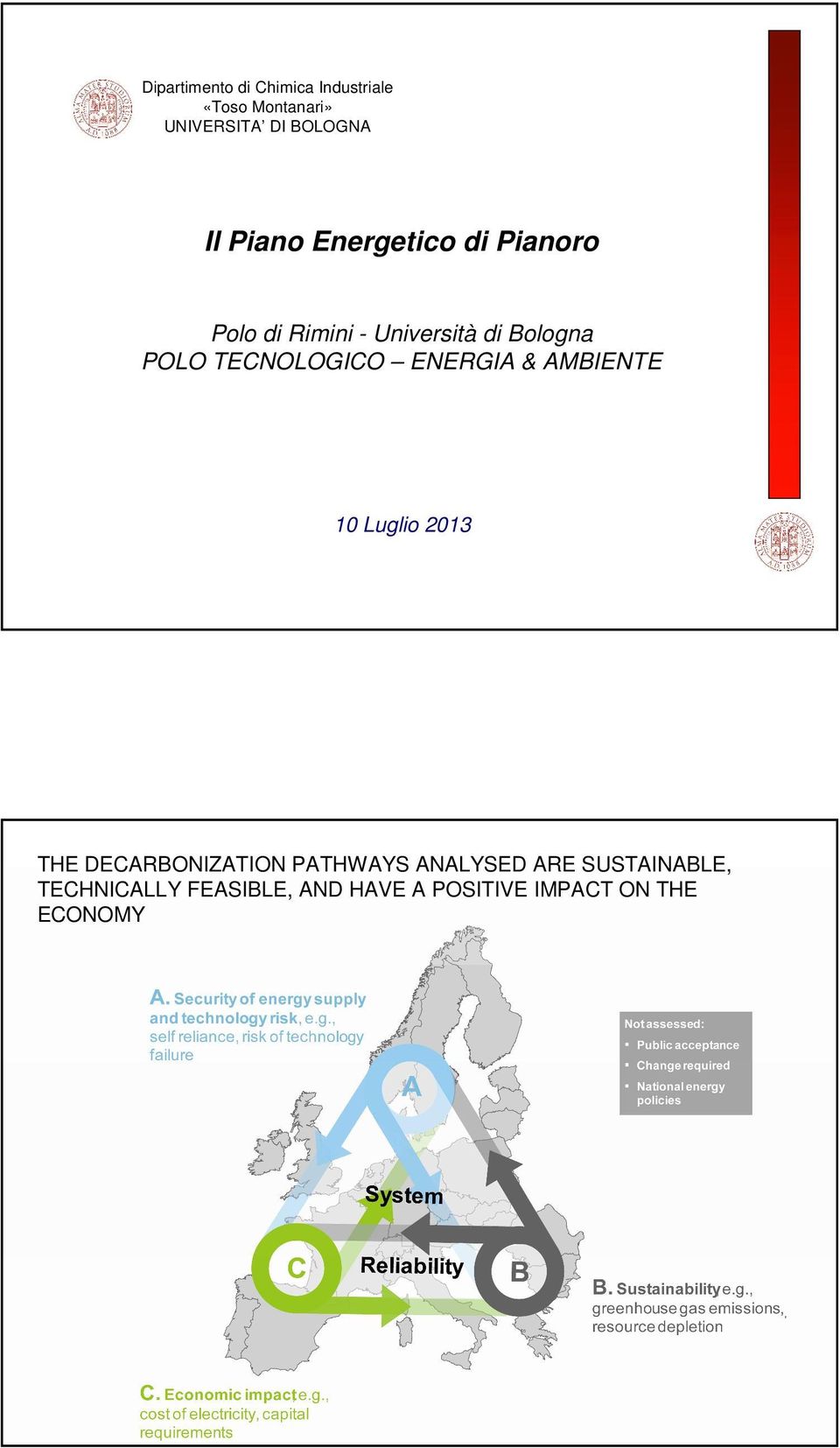 TECNOLOGICO ENERGIA & AMBIENTE 10 Luglio 2013 THE DECARBONIZATION PATHWAYS