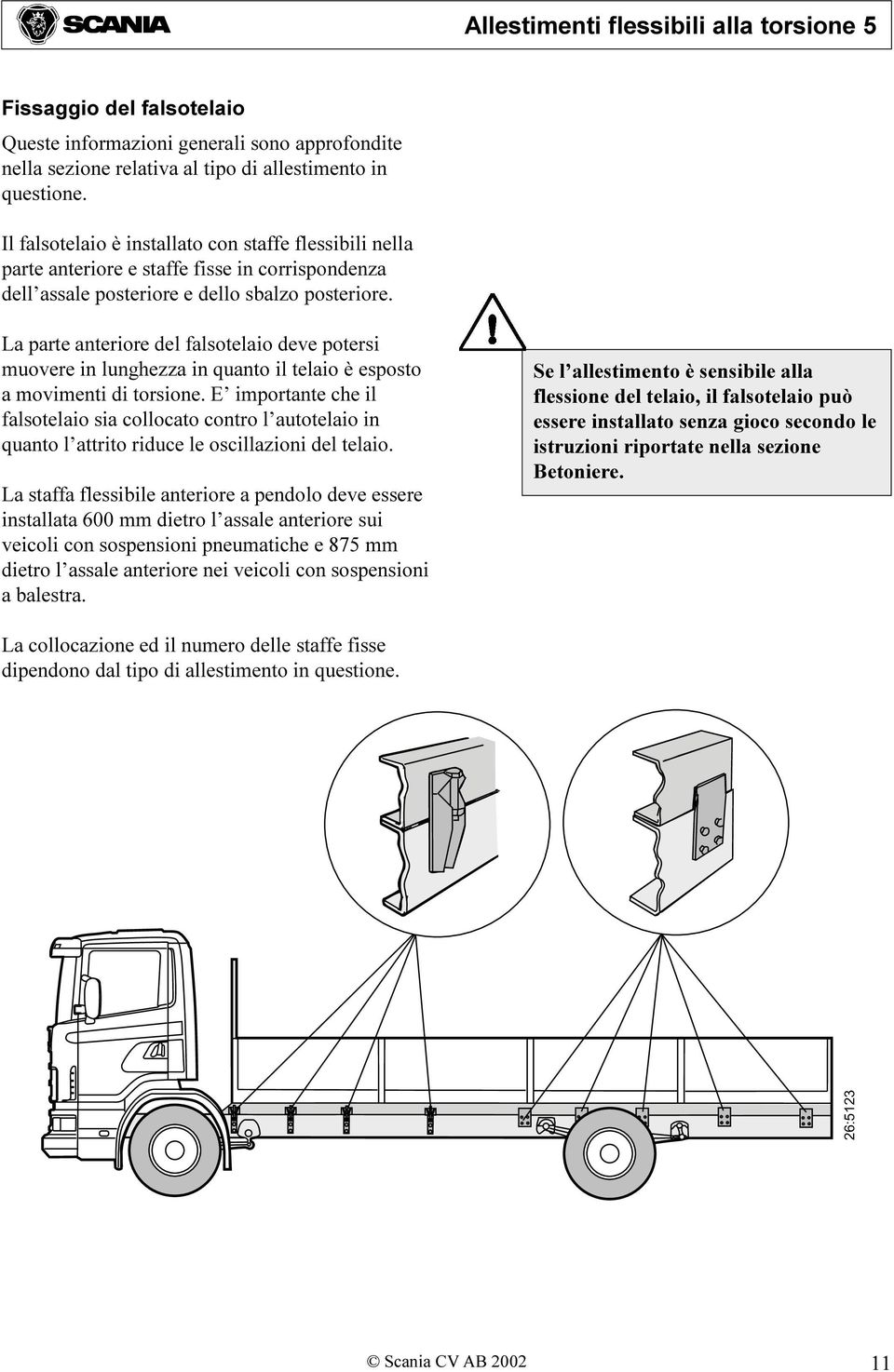 La parte anteriore del falsotelaio deve potersi muovere in lunghezza in quanto il telaio è esposto a movimenti di torsione.