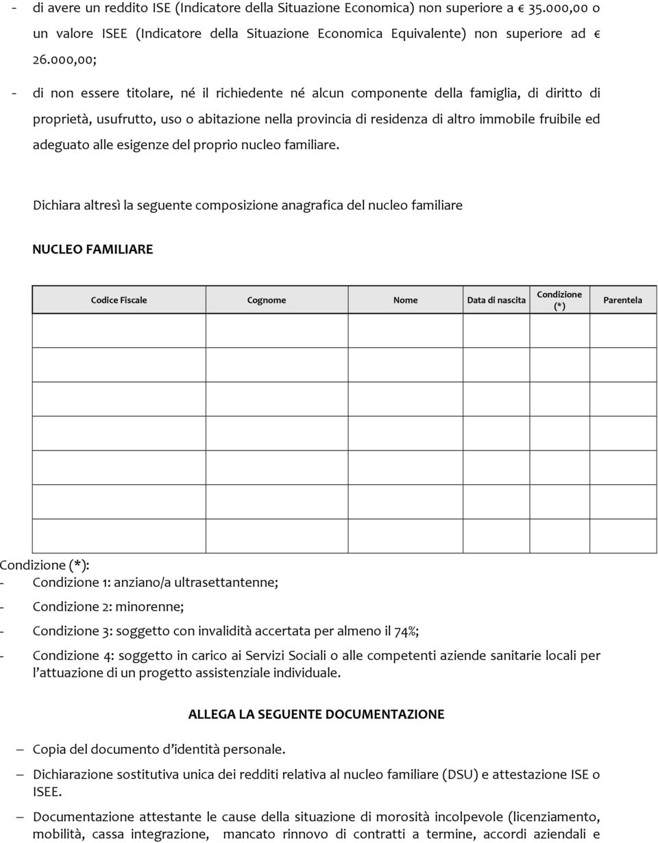 adeguato alle esigenze del proprio nucleo familiare.