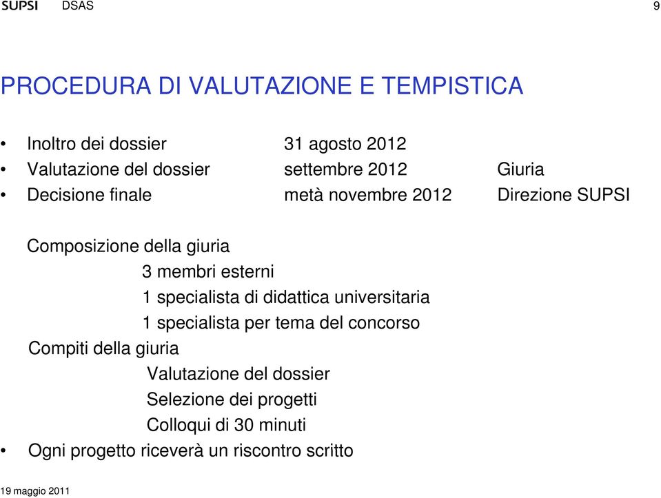 esterni 1 specialista di didattica universitaria 1 specialista per tema del concorso Compiti della giuria