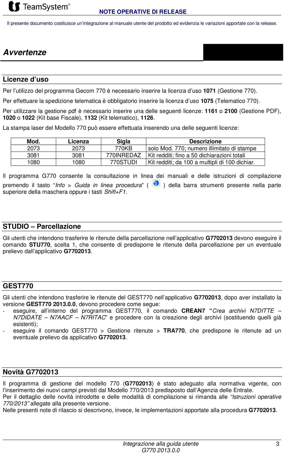 Per utilizzare la gestione pdf è necessario inserire una delle seguenti licenze: 1161 o 2100 (Gestione PDF), 1020 o 1022 (Kit base Fiscale), 1132 (Kit telematico), 1126.